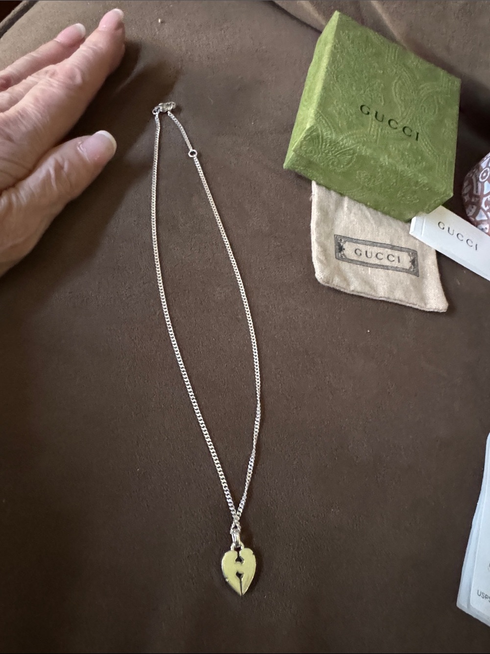 ❤️Gucci Sterling Silver Heart Pendant Necklace PRICE DROP TODAY Box Dustbag Good - Picture 5 of 6